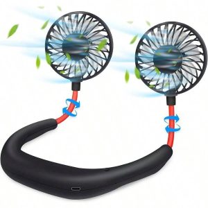 Portable Neck Fan 2500mAh – Double-Head USB Cooling